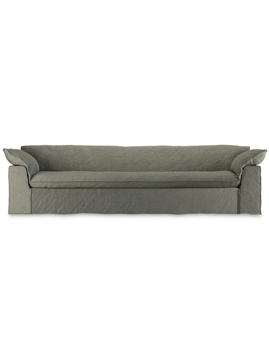 Sofa HKliving Nomad : un canapé 4 places personnalisable avec plusieurs tissus. vert militaire