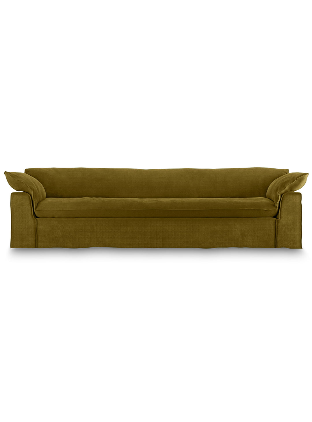 Sofa HKliving Nomad : une grande assise profonde idéale pour les salons spacieux. olive