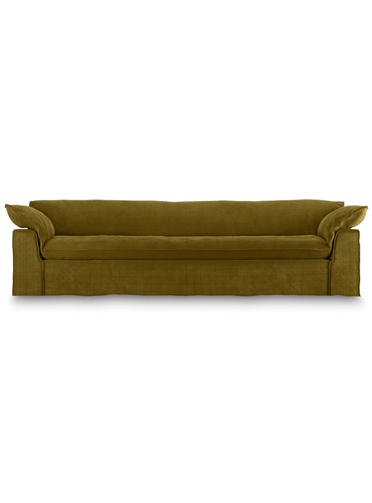 Sofa HKliving Nomad : une grande assise profonde idéale pour les salons spacieux. olive