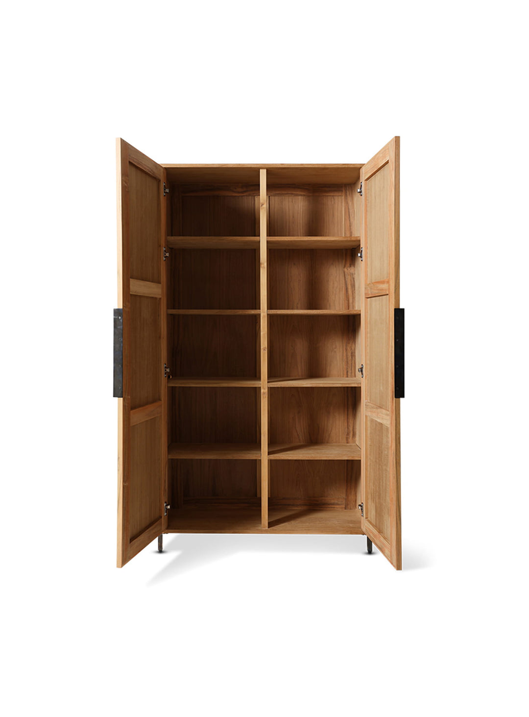 Armoire Pioneer HKliving, meuble robuste avec étagères larges et look authentique. rotin