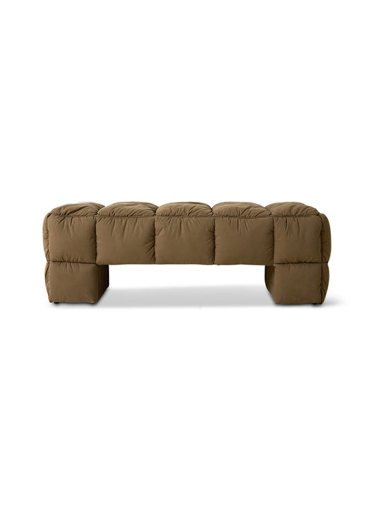 Banc Puffy HKliving : capitonnage raffiné et allure contemporaine sophistiquée. olive