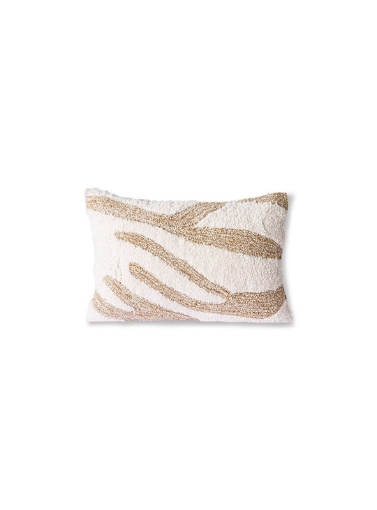 Coussin Fluffy HKliving en coton naturel, blanc et beige, doux et duveteux pour une ambiance cosy.