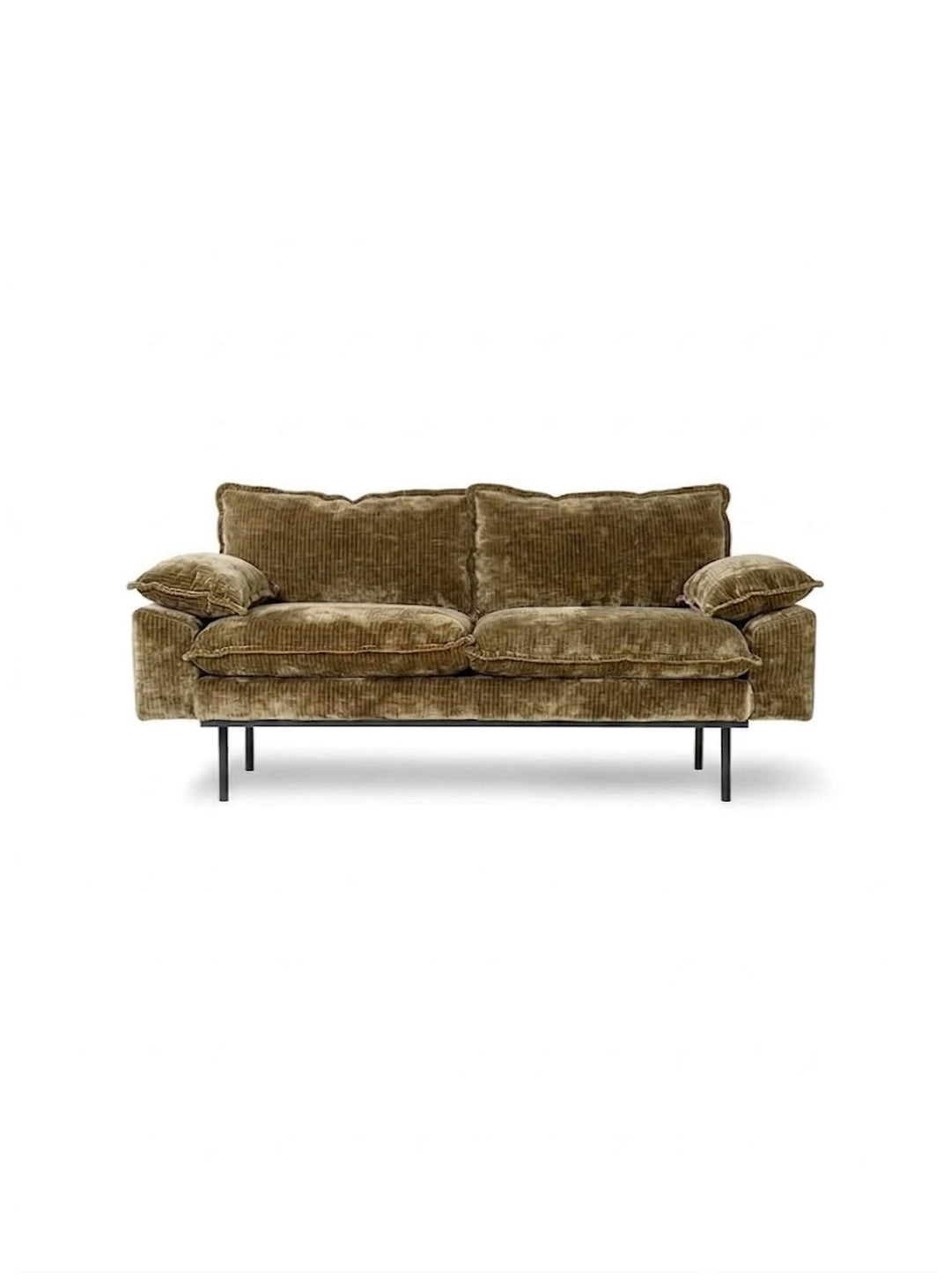 Aménagez un coin cosy avec le sofa Retro HKliving, parfait pour deux. Or vieilli.