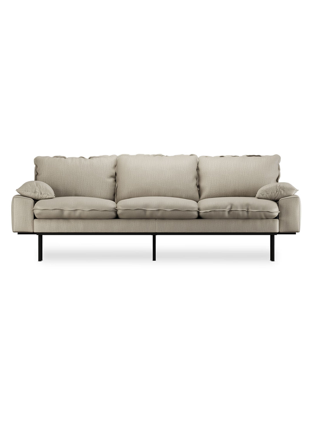Confort profond et textures variées pour le sofa Retro 3 places de HKliving. Ivoire.