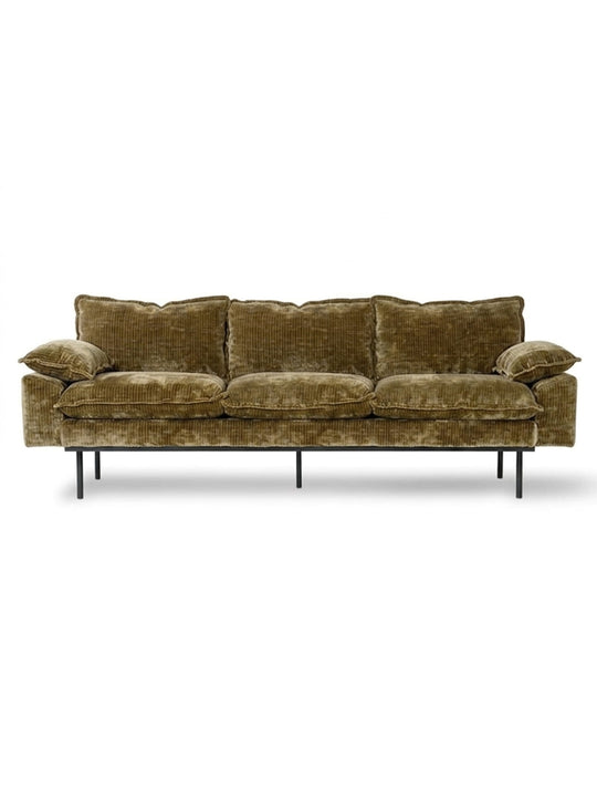 Personnalisation et élégance intemporelle définissent le sofa Retro de HKliving. Or vieilli