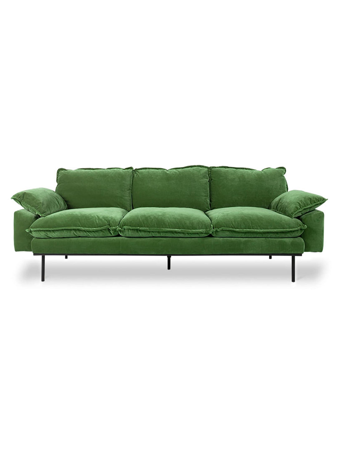 Confort profond et élégance rétro définissent le sofa Retro de HKliving. Vert.