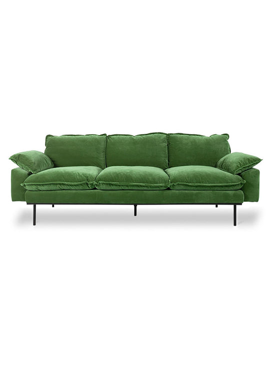 Confort profond et élégance rétro définissent le sofa Retro de HKliving. Vert.