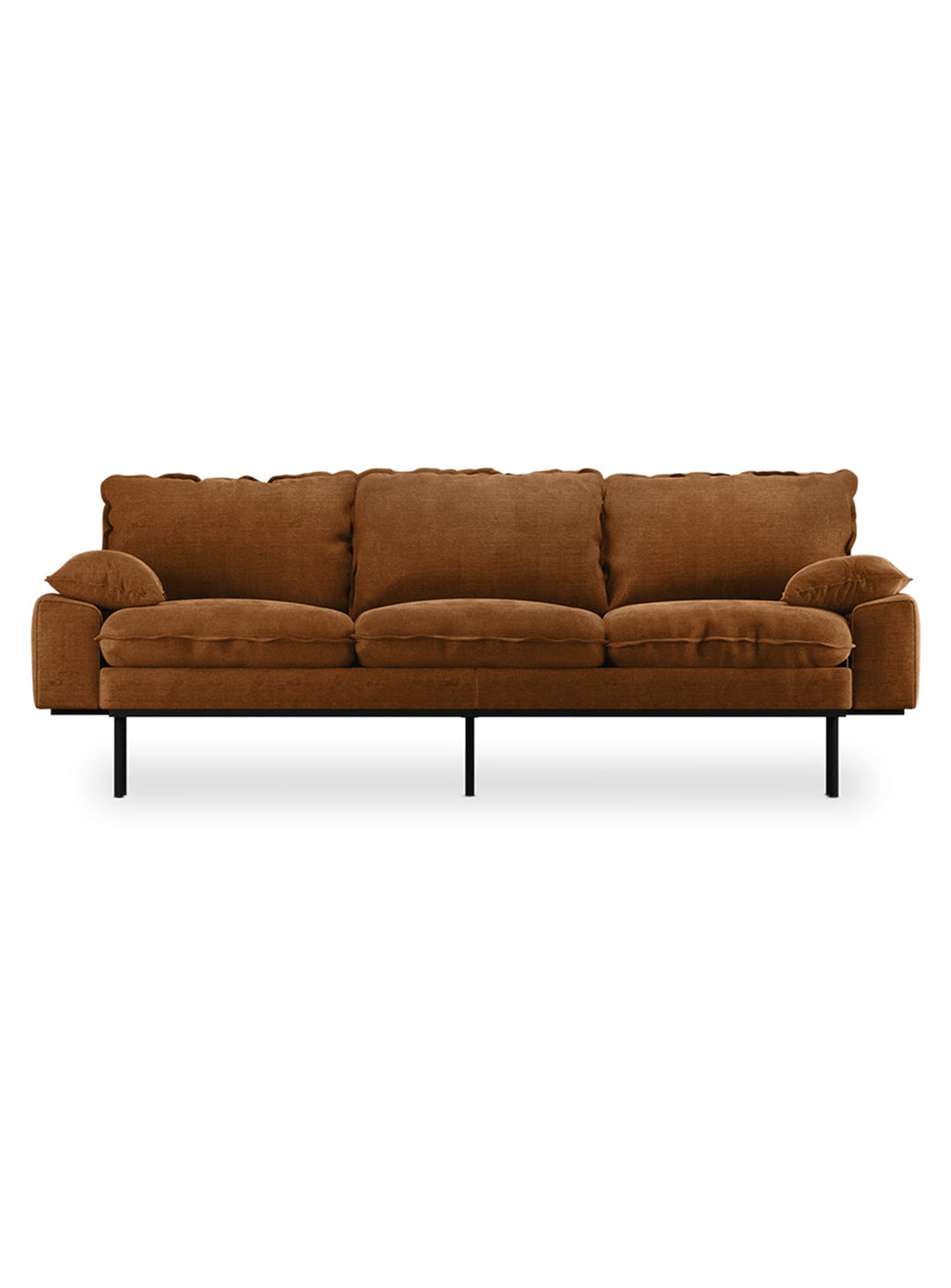 Design rétro et assise généreuse font du sofa Retro de HKliving un must-have. Caramel
