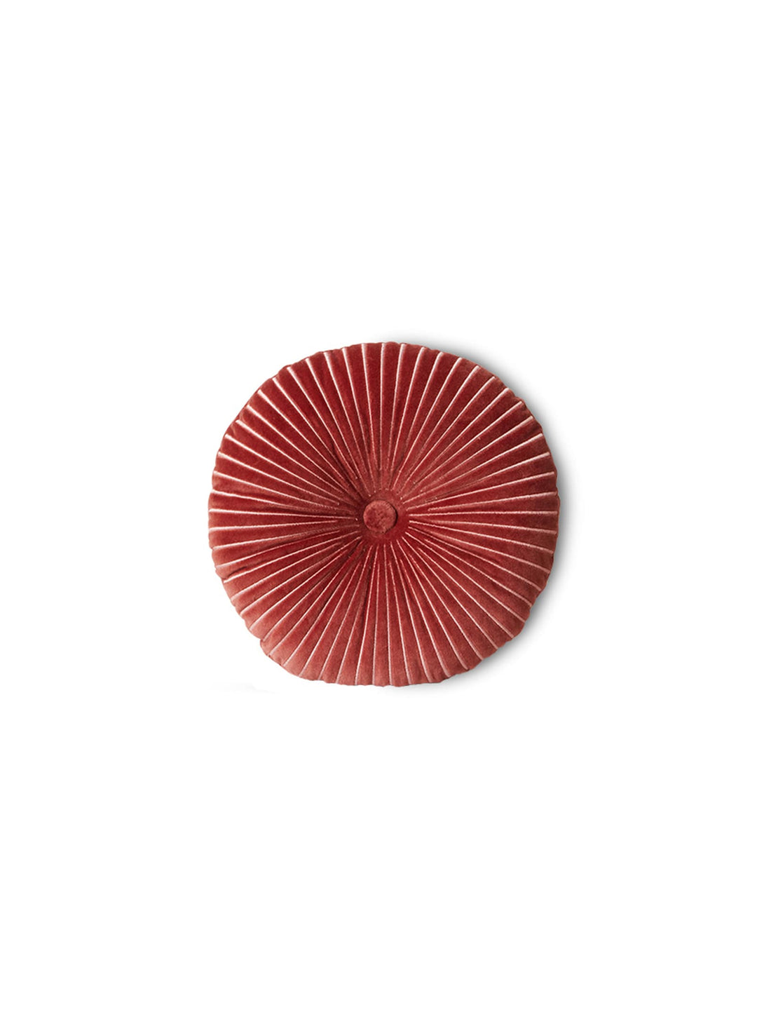 Coussin rond HKliving : texture raffinée et teinte bordeaux chaleureuse.