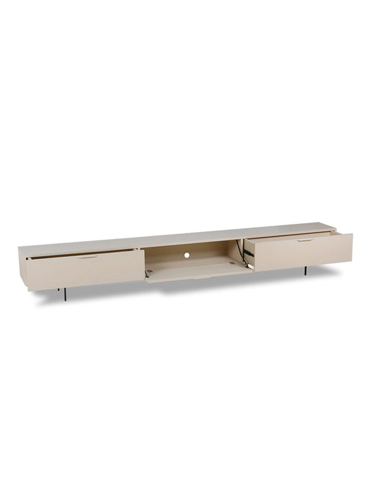 Meuble TV Sable HK Living, silhouette basse et rangement optimisé pour salon moderne. grand