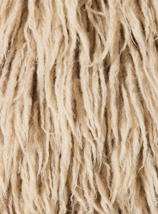 Pouf Shabby HKliving, une pièce compacte au poil long pour ajouter texture, confort et personnalité à votre intérieur. beige