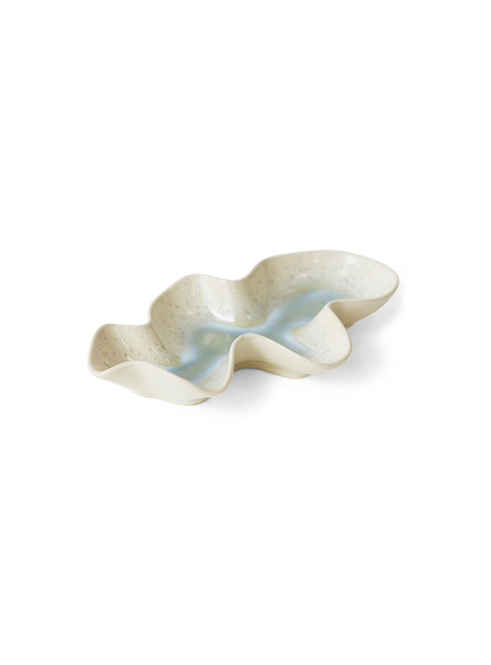 Saladier de service Shell Ceramics HKliving avec motifs en relief et finitions artisanales uniques. huitre