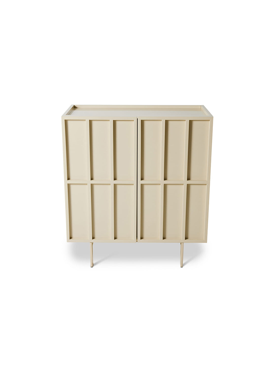 Buffet 2 portes Sixta HKliving avec finition laquée brillante et lignes géométriques élégantes. creme