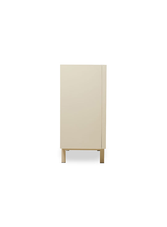 Buffet 2 portes Sixta HKliving avec finition brillante uniforme à l'intérieur comme à l'extérieur. creme