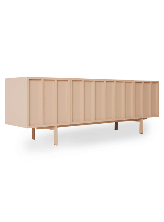Buffet bas HKliving Sixta, design épuré avec compartiments de rangement. nude