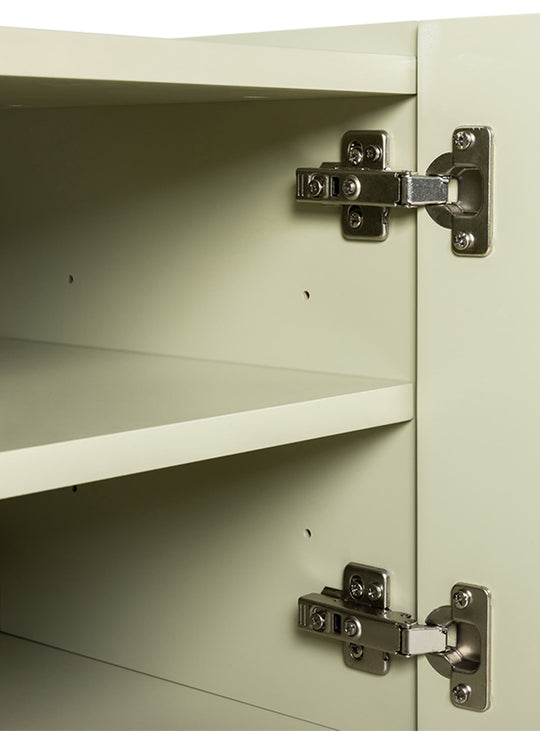 Buffet bas HKliving Sixta, portes à fermeture douce et style moderne. pebble