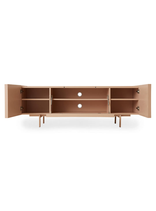 Buffet bas HKliving Sixta, meuble design en MDF au style minimaliste. nude