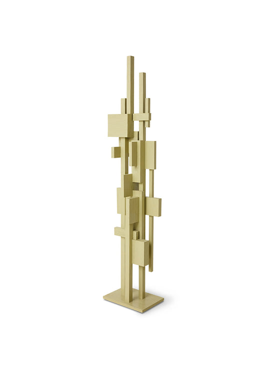 Sculpture Skyscraper HKliving : une sculpture monumentale en bois recyclé élégante. pistache