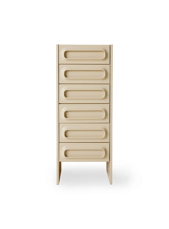 Meuble à tiroirs Space HKliving, une solution de rangement élégante qui occupe peu de place au sol. creme