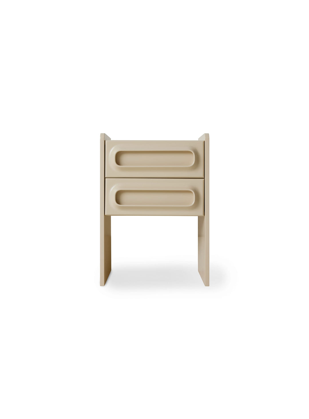 Table de chevet Space de HKliving, meuble aux lignes arrondies élégantes. creme