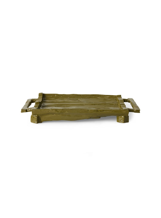 Plateau décoratif Teun Zwets HKliving, une création en bois de sungkai entre design et praticité.
