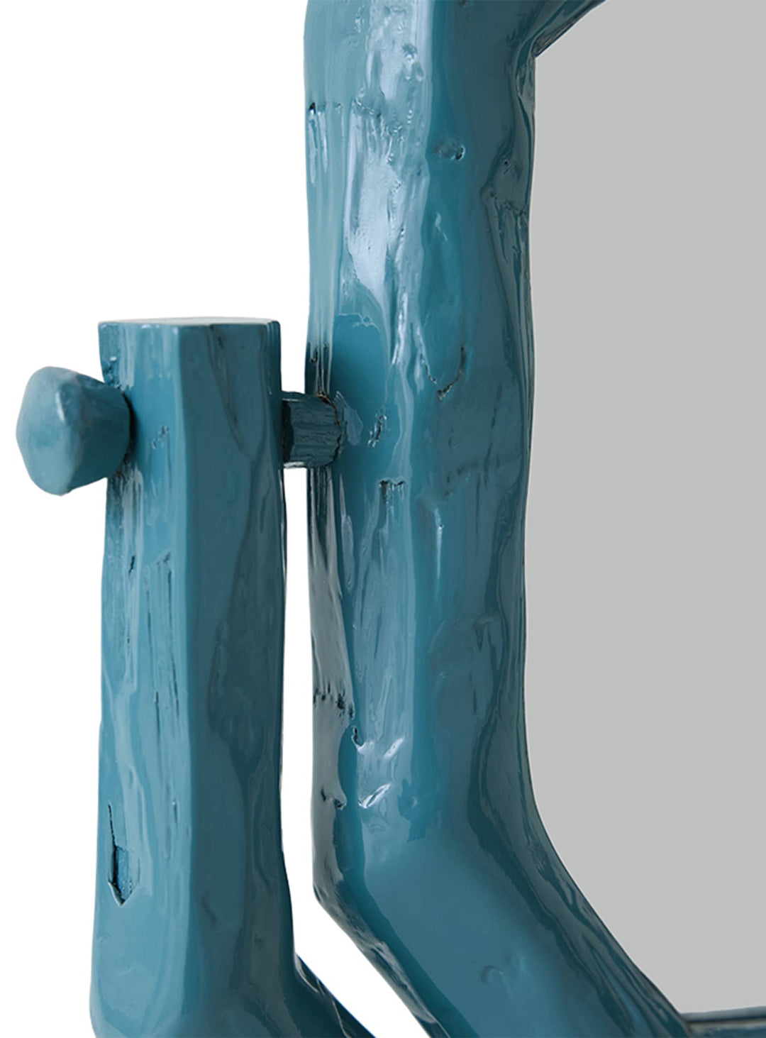 Miroir de coiffeuse Teun Zwets HKliving en bois massif, idéal pour apporter couleur et caractère à la pièce. petrol