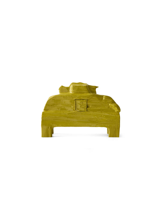 Horloge Teun Zwets HKliving, un objet fonctionnel et sculptural au style brut et contemporain. khaki