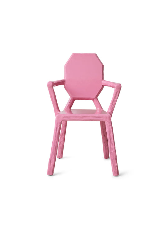 Chaise à dîner Teun Zwets HKliving, un design sculptural aux proportions généreuses et au caractère unique. candy