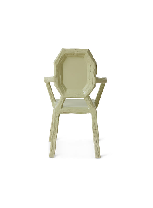 Chaise à dîner Teun Zwets HKliving en bois de sungkai, entre mobilier fonctionnel et objet artistique. seafoam