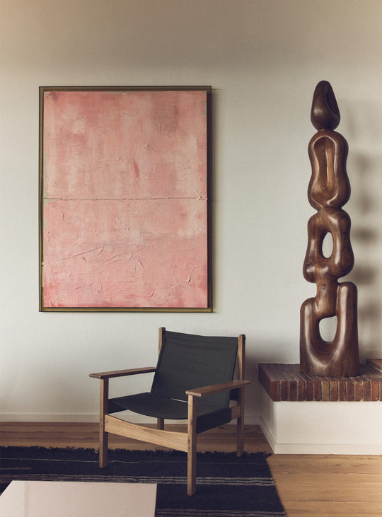 Tableau Thousand Layers HKliving, une œuvre murale rose au relief marqué pour une décoration douce et contemporaine.