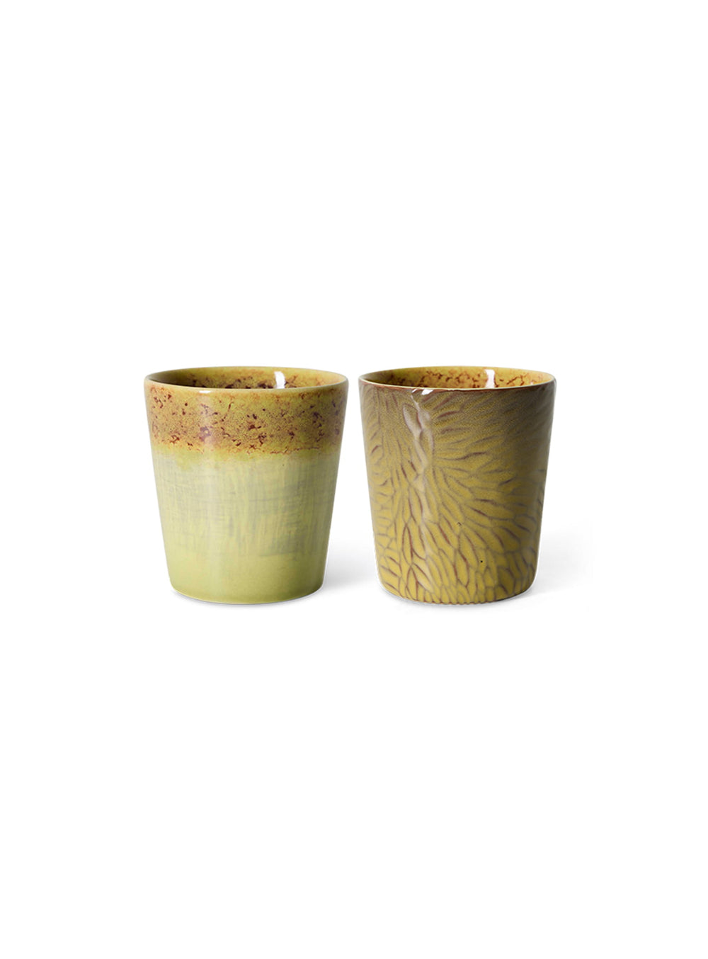 Tasses à café Van Gogh 70s Ceramics HKliving, une collection en grès qui mêle art, couleur et esprit rétro. Tournesols
