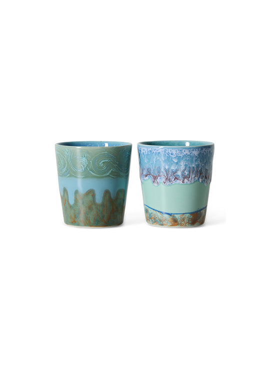 Tasses à café Van Gogh 70s Ceramics HKliving, un lot de 2 inspiré des chefs-d’œuvre du célèbre peintre. Autoportrait