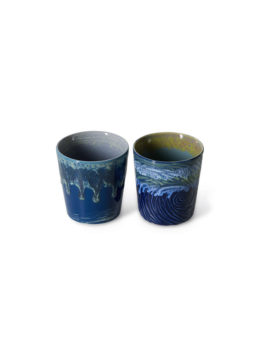 Tasses à café Van Gogh 70s Ceramics HKliving, une création originale qui invite l’art à votre table. Nuit Etoilée