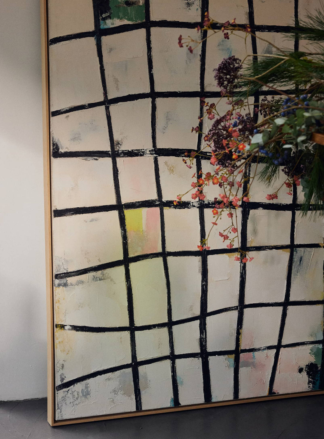 Tableau Wired HKliving, une toile abstraite à suspendre horizontalement ou verticalement selon votre espace.
