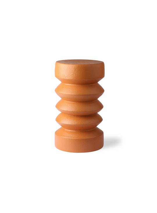 Table d’appoint ZigZag HKliving, mobilier sculptural en céramique au look artistique. orange