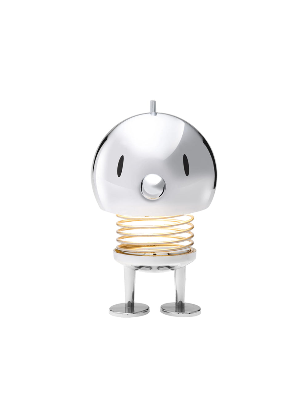 Lampe Bumble Hoptimist rechargeable, une lampe nomade au design danois iconique et à la luminosité réglable. chrome L