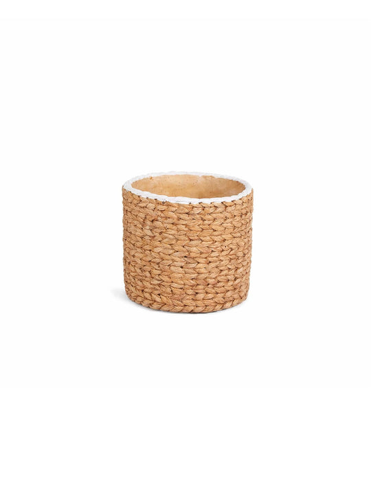 Cache-pots Jam en ciment, motif tressé décoratif pour sublimer vos plantes. petit
