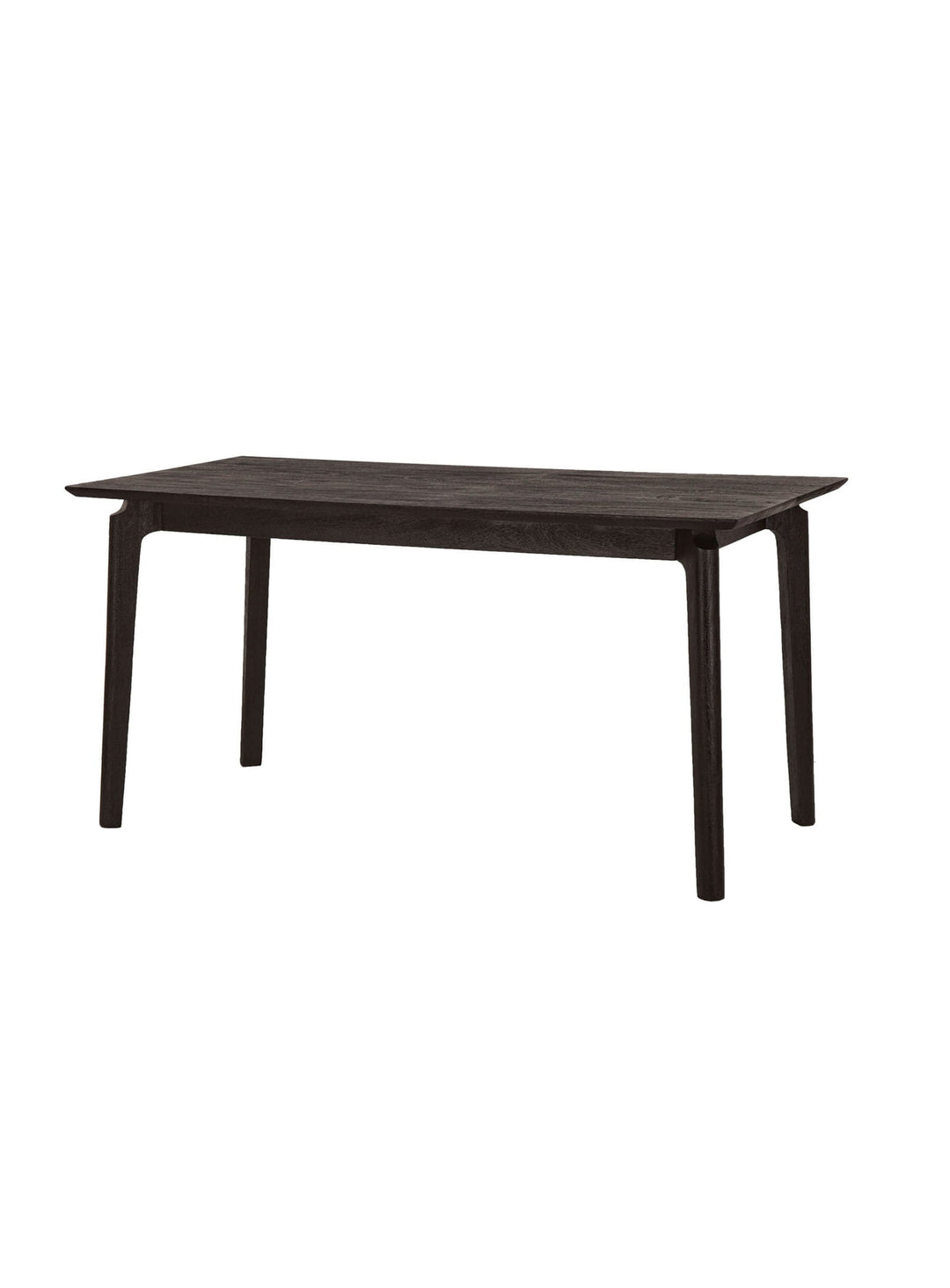 Table à dîner Kenzo : pieds angulaires et bois de manguier chaleureux. noir
