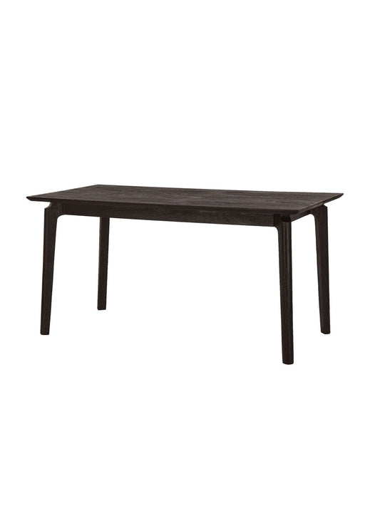 Table à dîner Kenzo : pieds angulaires et bois de manguier chaleureux. noir