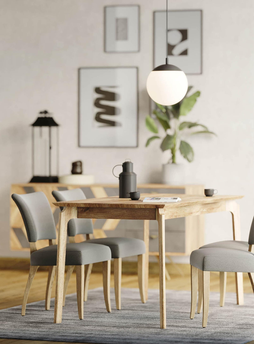 Table à dîner Kenzo, un équilibre parfait entre style rétro et contemporain. naturel