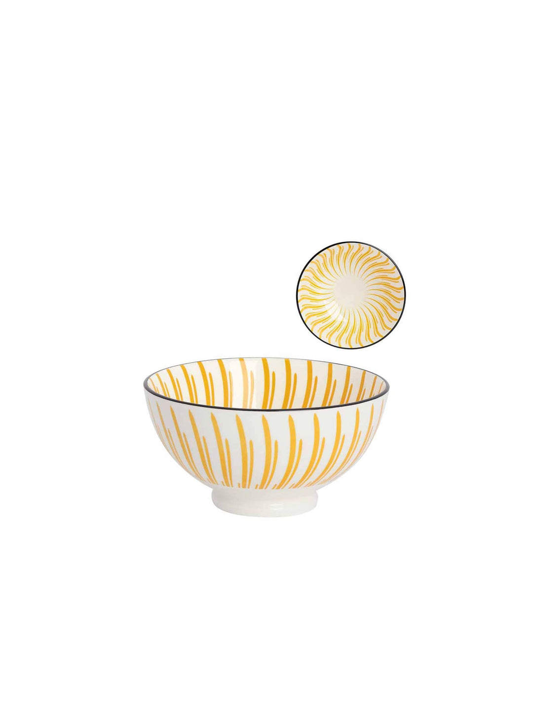 Bols Kiri, design exotique et vibrant pour sublimer chaque repas. yellow sunburst