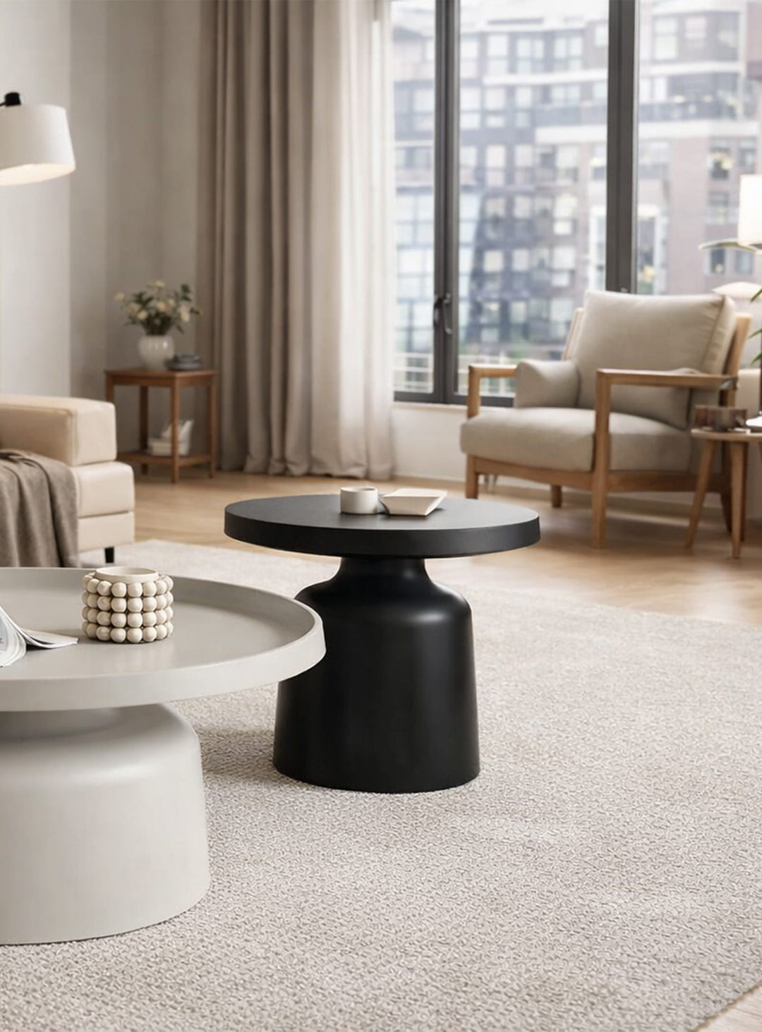 Table d’appoint Klay, élégance pratique et explosion de couleurs. noir