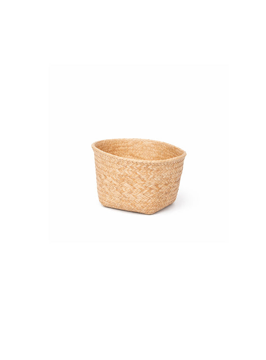 Cache-pots en ciment Lana avec motif tressé, esthétique naturelle et usage extérieur. petit
