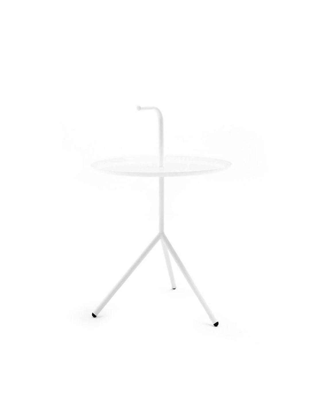 Leave : table d’appoint nomade, stable et élégante en acier. blanc