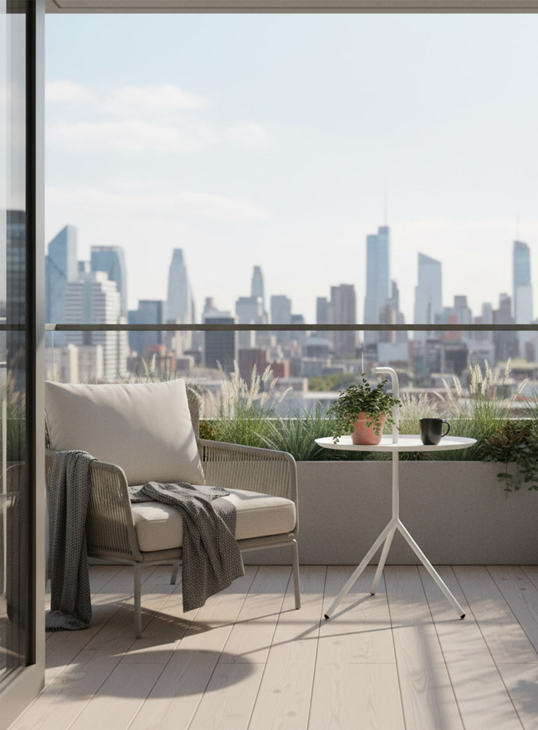 Table d’appoint Leave : mobilité, design et durabilité réunis. blanc