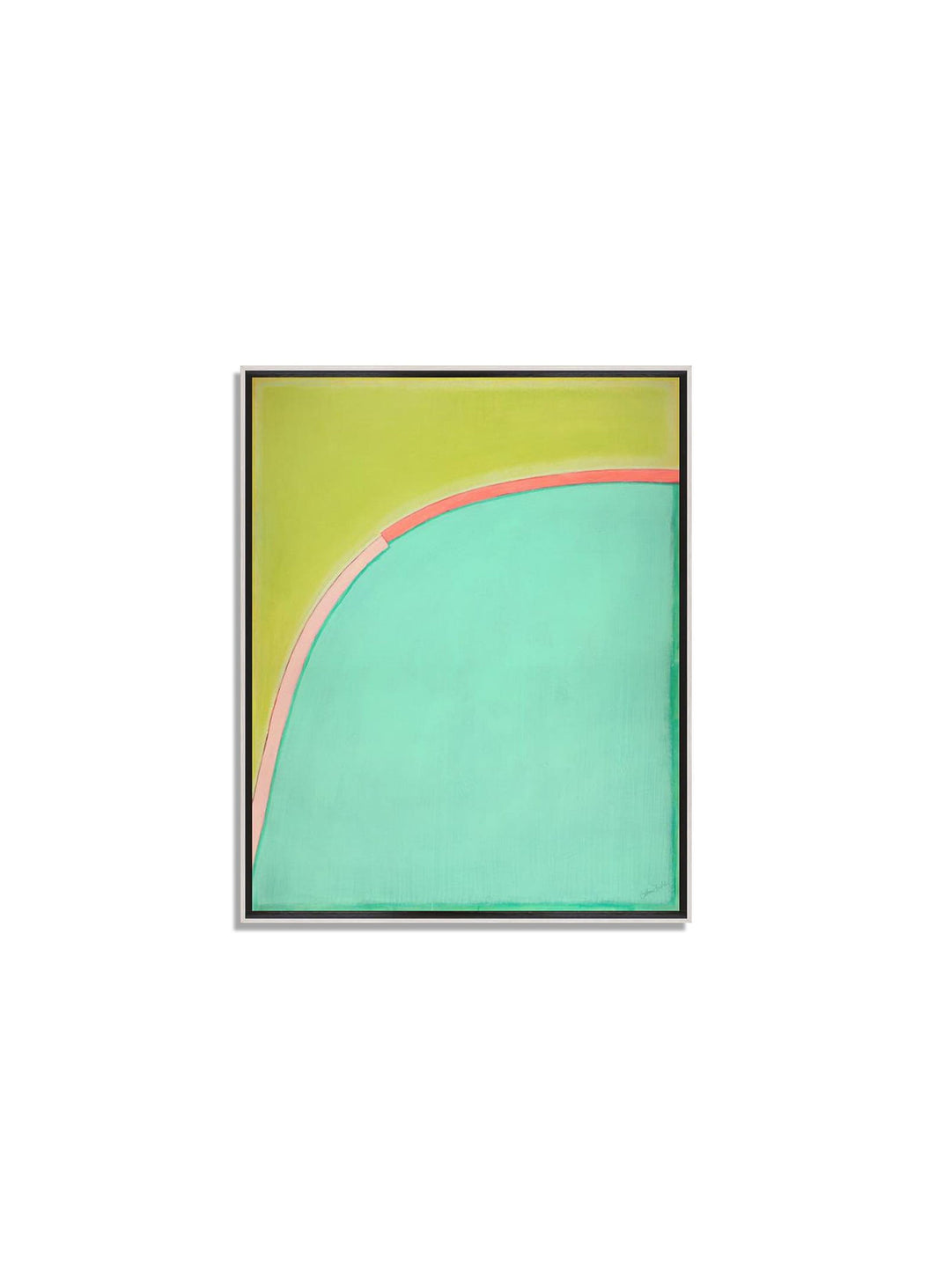 Toile textile The Curve Appeal Catherine Freshley, une création contemporaine qui explore l’équilibre entre courbes, lignes et couleurs.