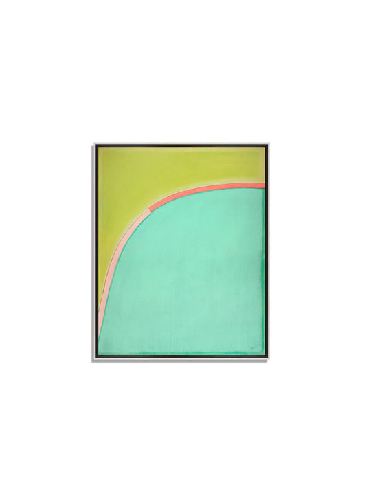 Toile textile The Curve Appeal Catherine Freshley, une création contemporaine qui explore l’équilibre entre courbes, lignes et couleurs.