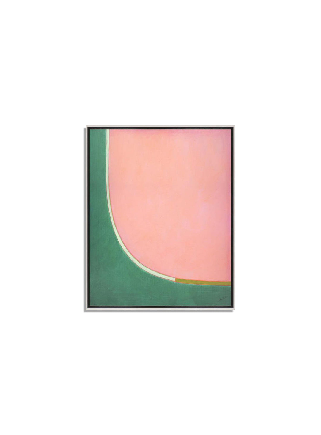 Toile textile The Summer Issue Catherine Freshley, une création artistique qui mêle rose intense et vert apaisant.