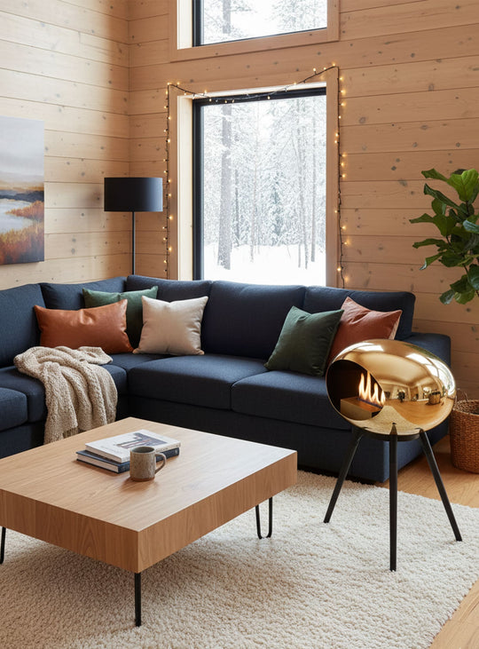 Foyer bioéthanol Le Feu Ground Low Dome : feu propre et éclat discret.