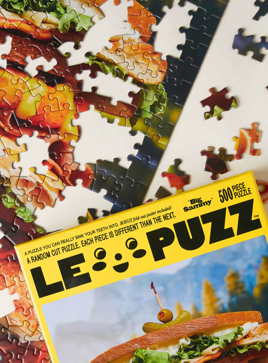 Puzzle Big Sammy Le Puzz : casse-tête 500 pièces au style rétro et coloré.